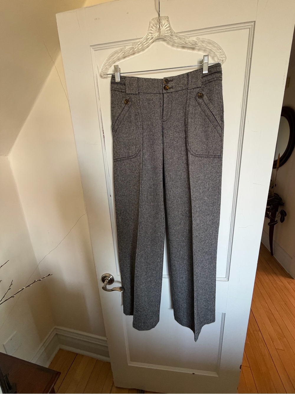 elevenses Gray High-Waist Wide-Leg Trousers